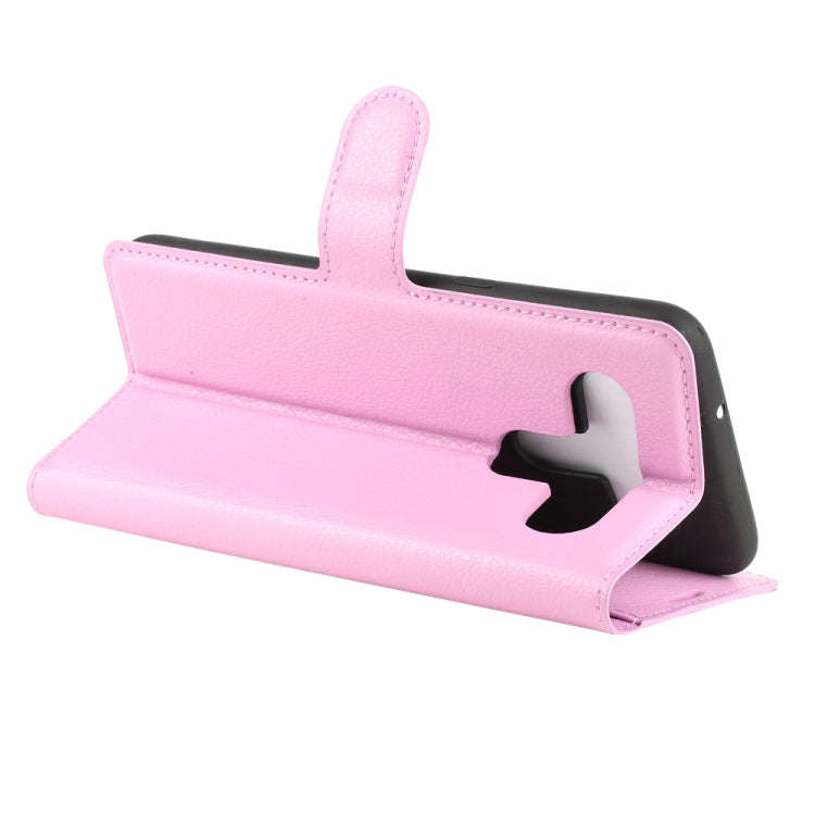 For LG K61 Litchi Texture Horizontal Flip Protective Case with Holder & Card Slots & Wallet(Pink)