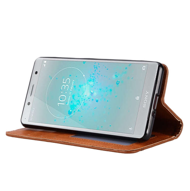 Knead Skin Texture Horizontal Flip Leather Case for Sony Xperia XZ2 Compact, with Photo Frame & H...