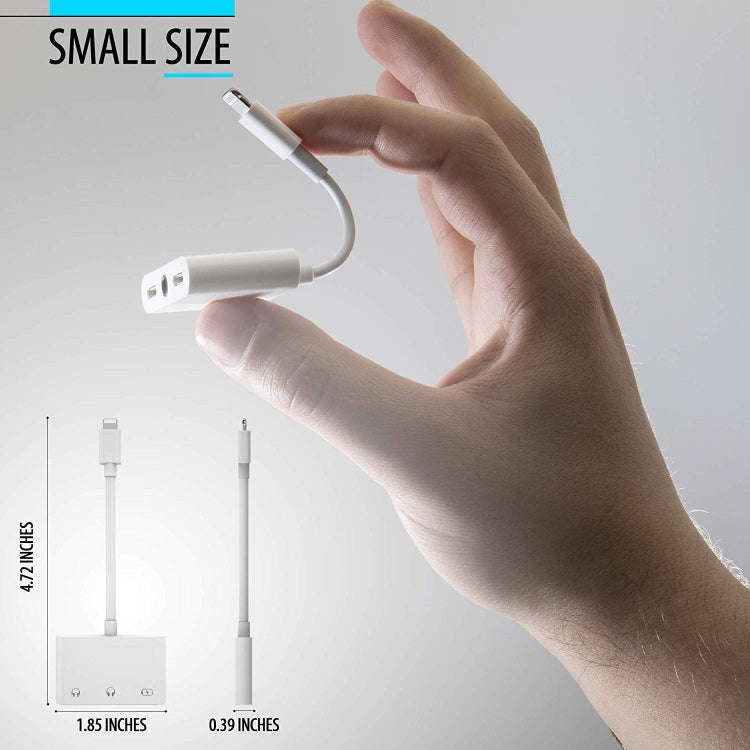 ZS-KL21820 3 in 1 8 Pin to 8 Pin Charging Port + 8 Pin Earphone Jack + 3.5mm Earphone Jack Earpho...