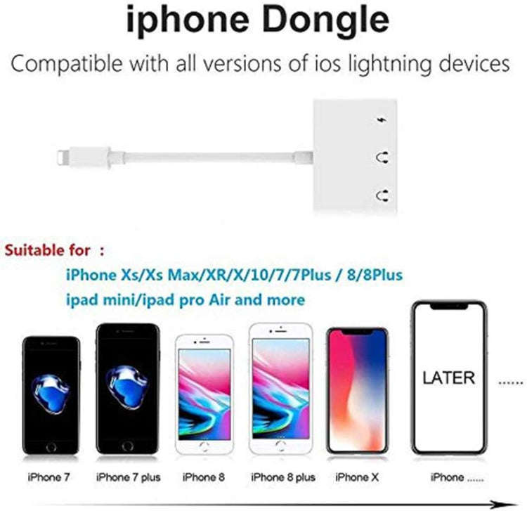 ZS-KL21820 3 in 1 8 Pin to 8 Pin Charging Port + 8 Pin Earphone Jack + 3.5mm Earphone Jack Earpho...