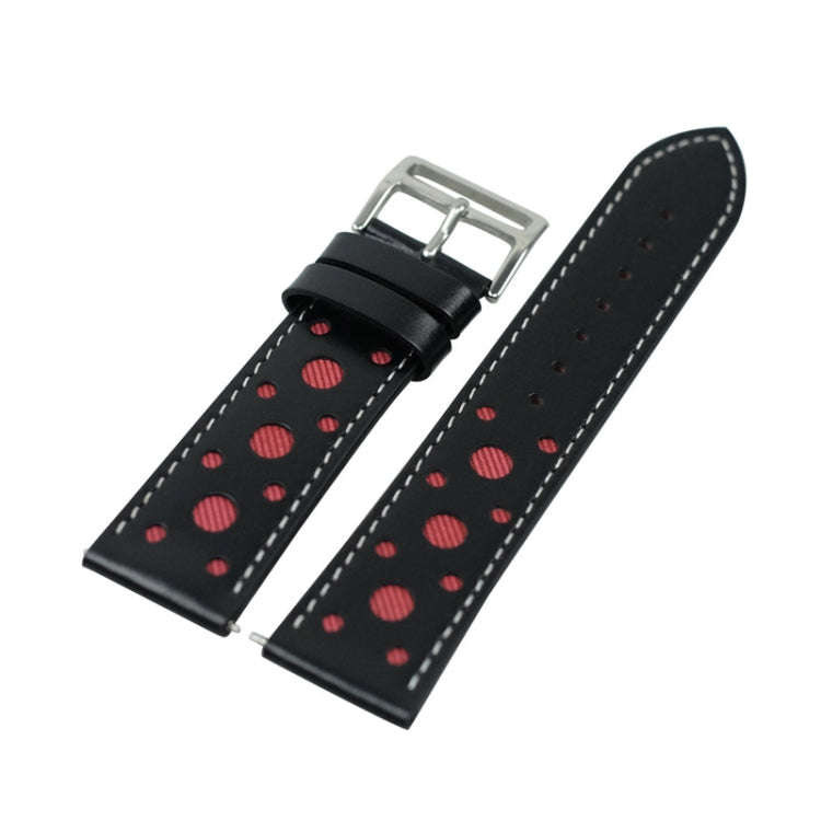 22mm For huawei watch GT2e / GT / GT2 46mm Hollow Leather Watch Band(Red)