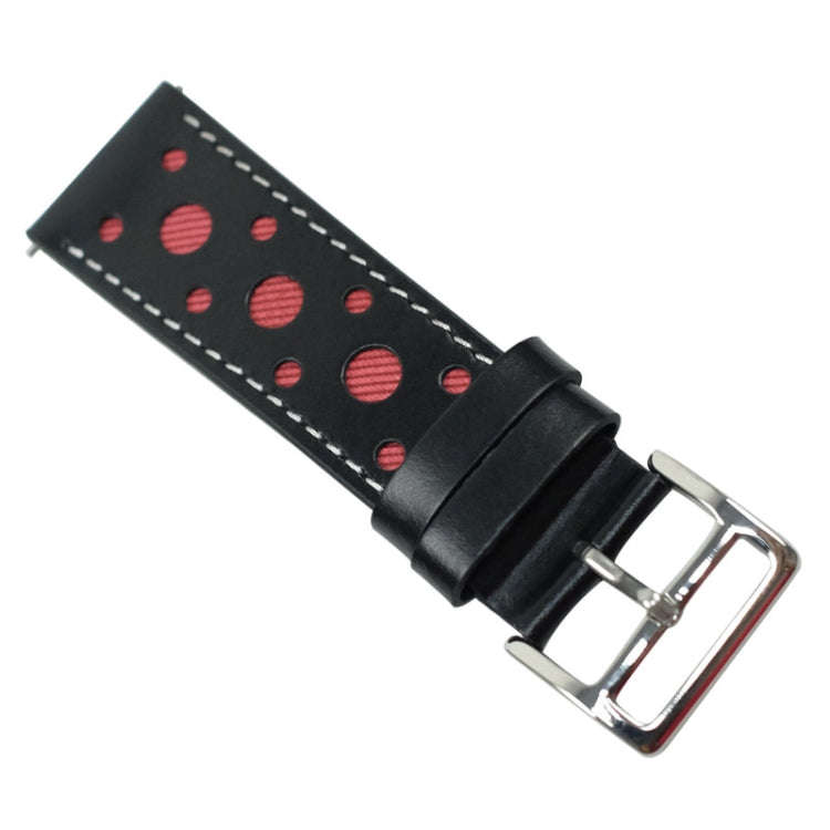 22mm For huawei watch GT2e / GT / GT2 46mm Hollow Leather Watch Band(Red)