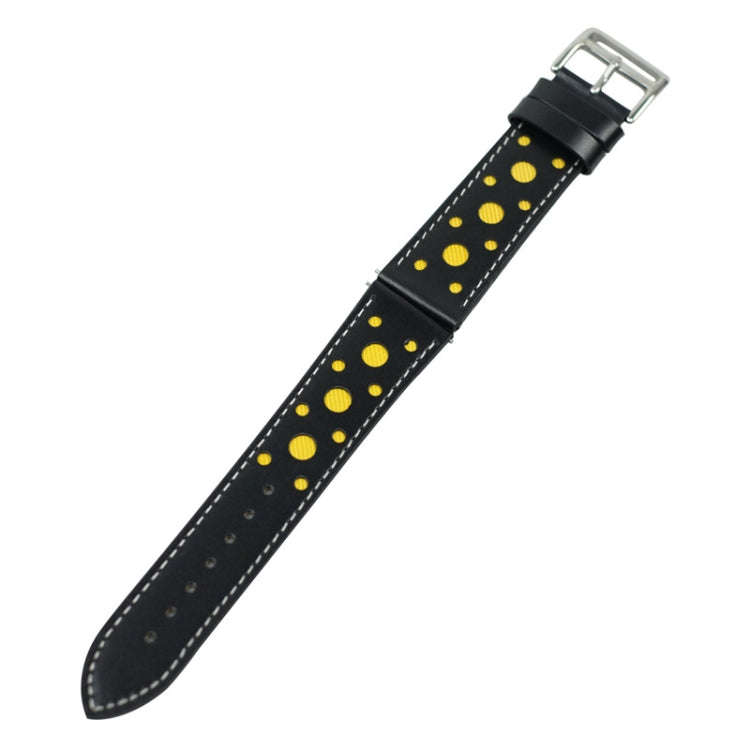 22mm For huawei watch GT2e / GT / GT2 46mm Hollow Leather Watch Band(Yellow)