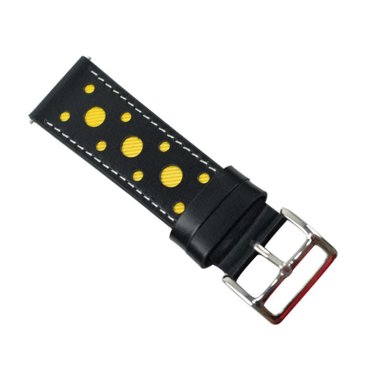 22mm For huawei watch GT2e / GT / GT2 46mm Hollow Leather Watch Band(Yellow)