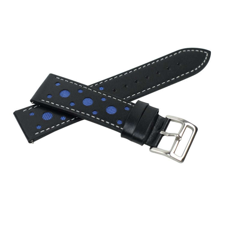22mm For huawei watch GT2e / GT / GT2 46mm Hollow Leather Watch Band(Blue)