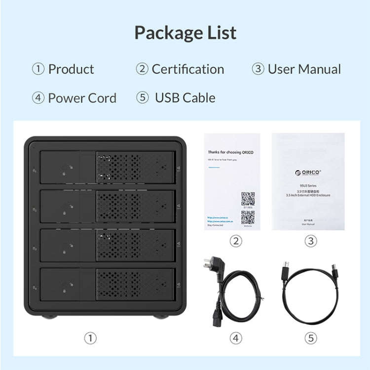 ORICO 9548RU3-BK 3.5-Inch External Hard Drive Enclosure with RAID