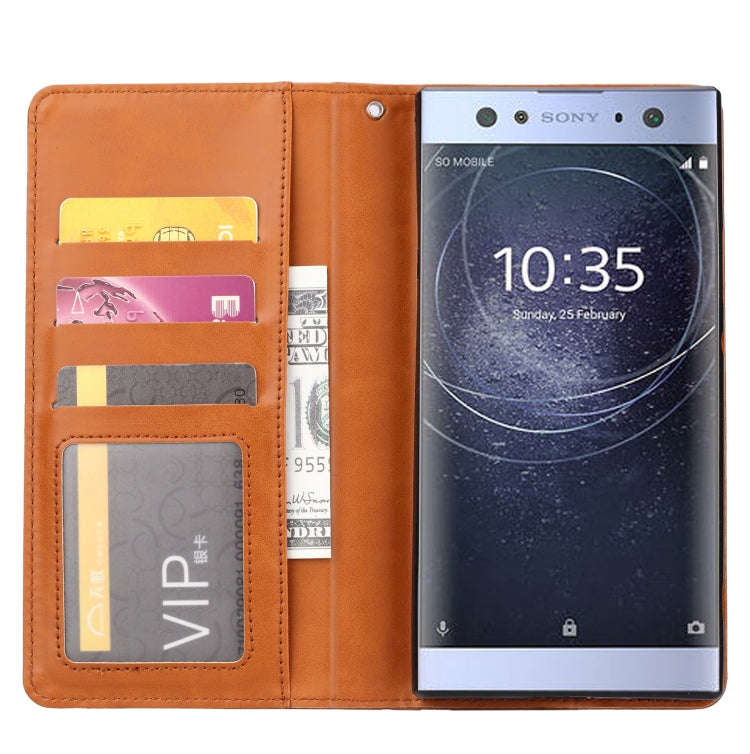 Knead Skin Texture Horizontal Flip Leather Case for Sony Xperia XA2, with Photo Frame & Holder & ...