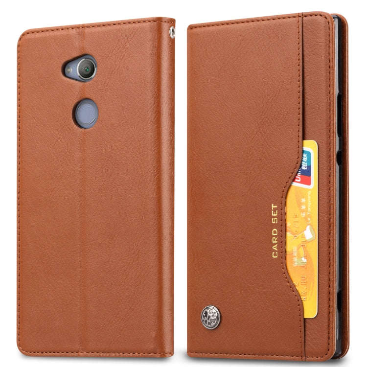 Knead Skin Texture Horizontal Flip Leather Case for Sony Xperia XA2, with Photo Frame & Holder & ...