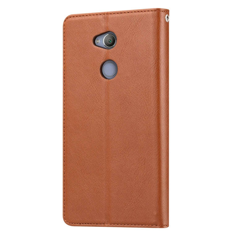 Knead Skin Texture Horizontal Flip Leather Case for Sony Xperia XA2, with Photo Frame & Holder & ...