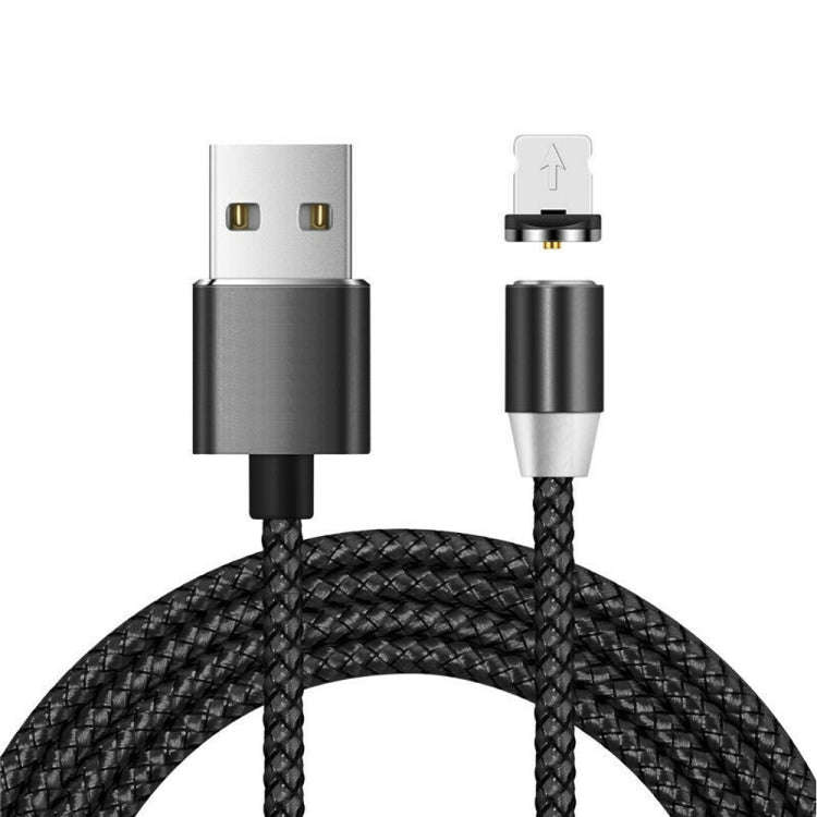 USB to 8 Pin Magnetic Metal Connector Nylon Two-color Braided Magnetic Data Cable, Cable Length: ...