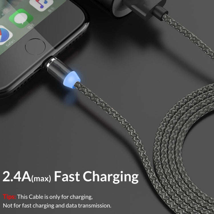 2 in 1 USB to 8 Pin + Micro USB Magnetic Metal Interface Nylon Braided Charging Cable, Length: 1m...