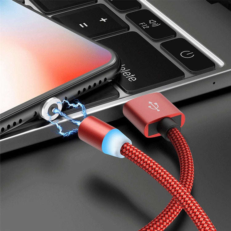 2 in 1 USB to 8 Pin + Micro USB Magnetic Metal Interface Nylon Braided Charging Cable, Length: 1m...