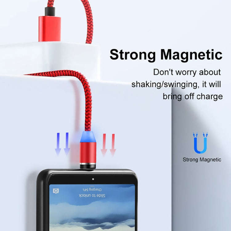 2 in 1 USB to 8 Pin + Micro USB Magnetic Metal Interface Nylon Braided Charging Cable, Length: 1m...