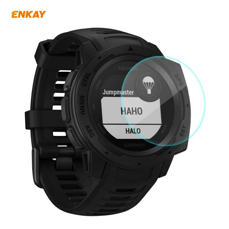 For Garmin Instinct Tactical ENKAY Hat-Prince 0.2mm 9H 2.15D Curved Edge Tempered Glass Screen Pr...