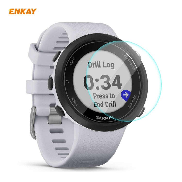 For Garmin Swim 2 ENKAY Hat-Prince 0.2mm 9H 2.15D Curved Edge Tempered Glass Screen Protector  Wa...