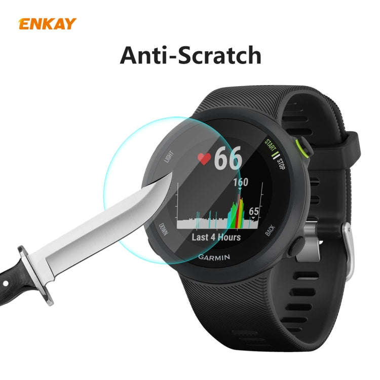 For Garmin Forerunner 45 / 45S 2 PCS ENKAY Hat-Prince 0.2mm 9H 2.15D Curved Edge Tempered Glass S...