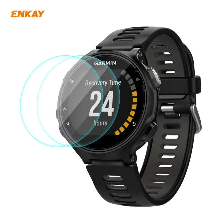 For Garmin Forerunner 735 / 735XT 2 PCS ENKAY Hat-Prince 0.2mm 9H 2.15D Curved Edge Tempered Glas...