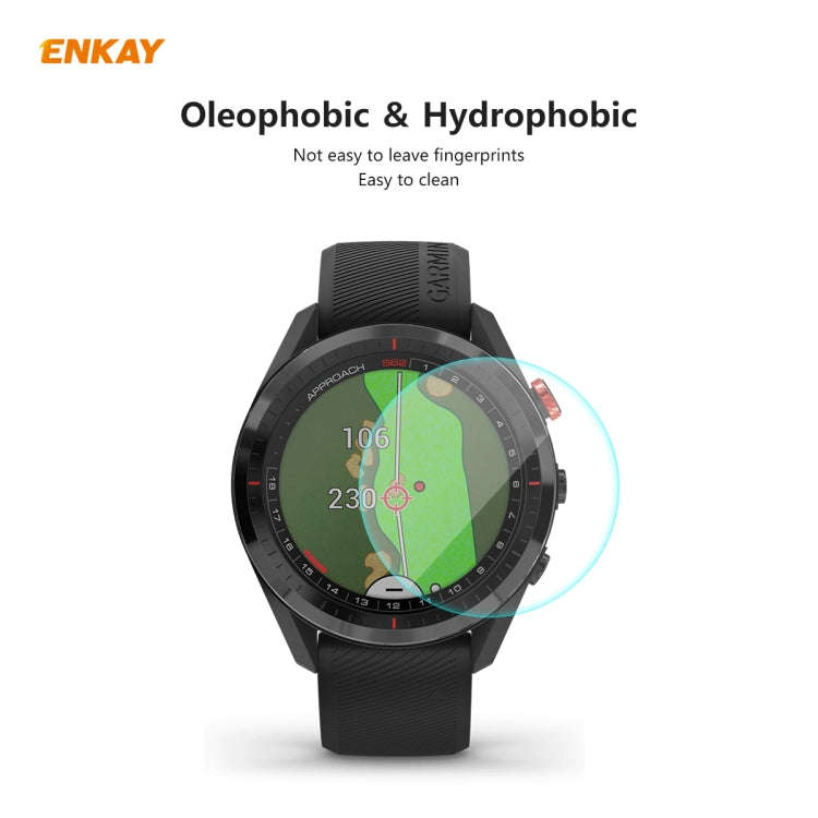 For Garmin Approach S62 2 PCS ENKAY Hat-Prince 0.2mm 9H 2.15D Curved Edge Tempered Glass Screen P...