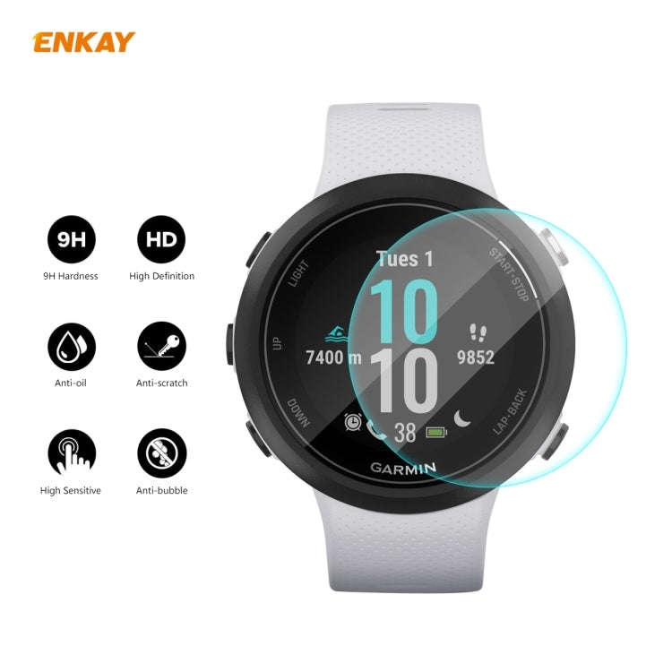 For Garmin Swim 2 2 PCS ENKAY Hat-Prince 0.2mm 9H 2.15D Curved Edge Tempered Glass Screen Protect...