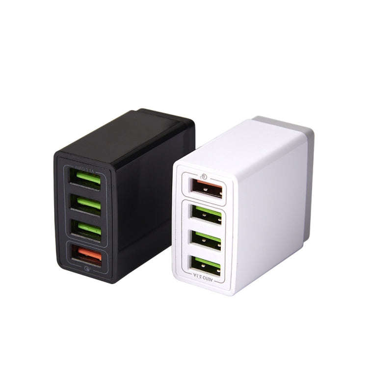 2 in 1 1m USB to 8 Pin Data Cable + 30W QC 3.0 4 USB Interfaces Mobile Phone Tablet PC Universal ...
