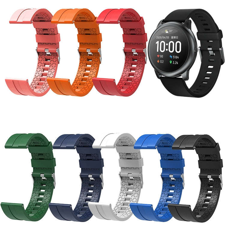 Suitable For Xiaomi Haylou Solar Watch Silicone Watch Band, Length: 21cm(red)