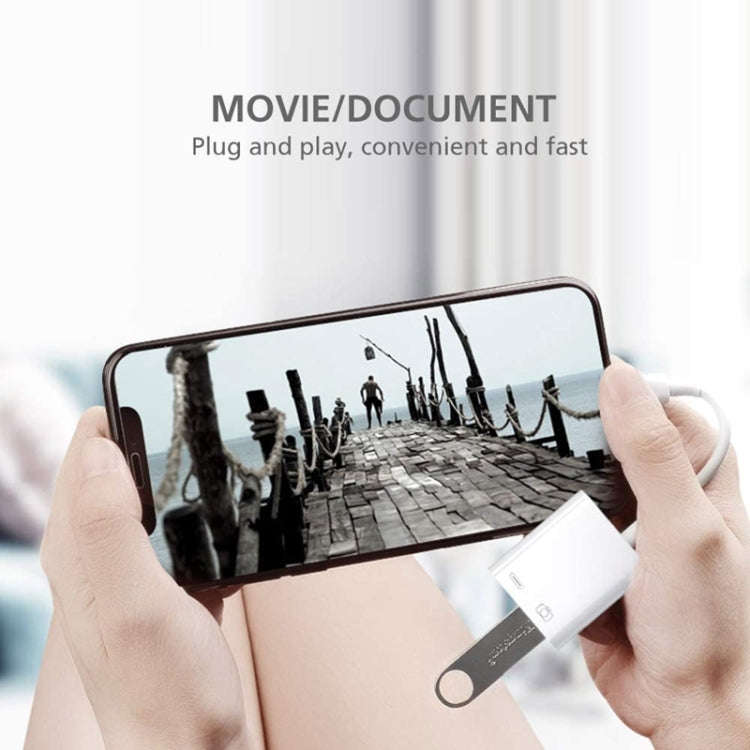 ZS-KL21806 2 in 1 8 Pin to USB 3.0 + Camera USB Read OTG Adapter, Compatible with IOS 13 and Abov...