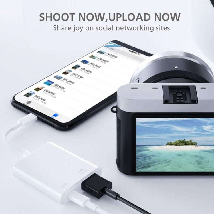 ZS-KL21806 2 in 1 8 Pin to USB 3.0 + Camera USB Read OTG Adapter, Compatible with IOS 13 and Abov...