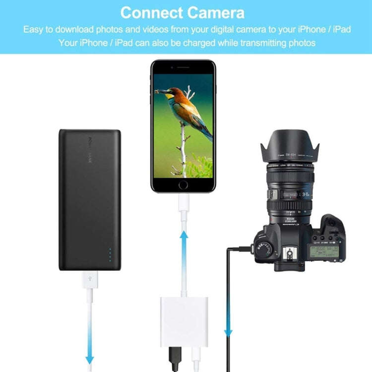 ZS-KL21806 2 in 1 8 Pin to USB 3.0 + Camera USB Read OTG Adapter, Compatible with IOS 13 and Abov...