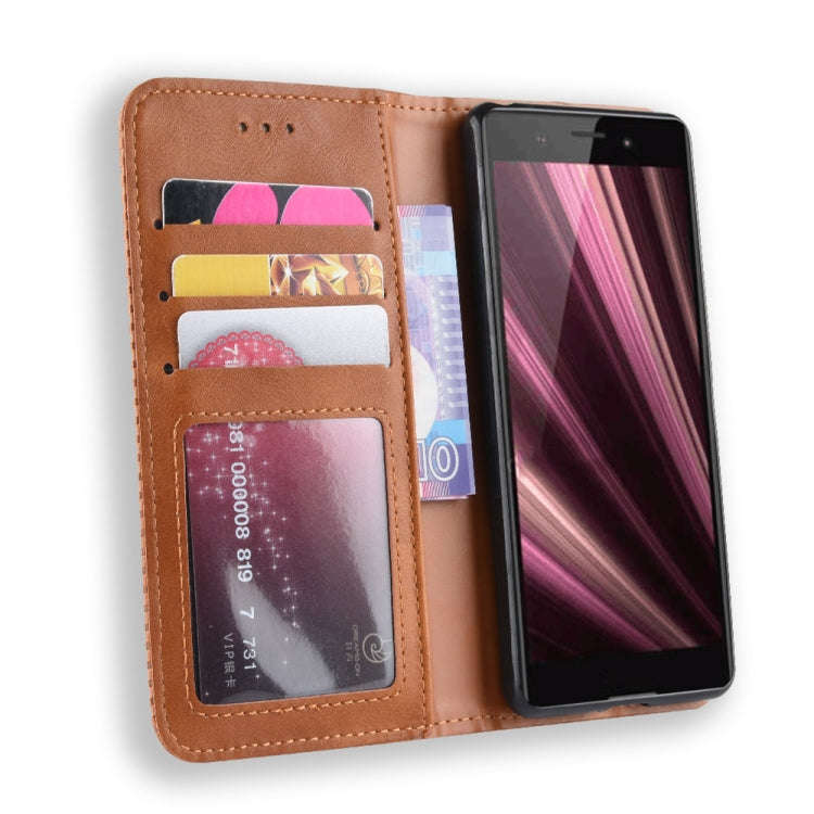 Magnetic Buckle Retro Crazy Horse Texture Horizontal Flip Leather Case for Sony Xperia ACE SO-02L...