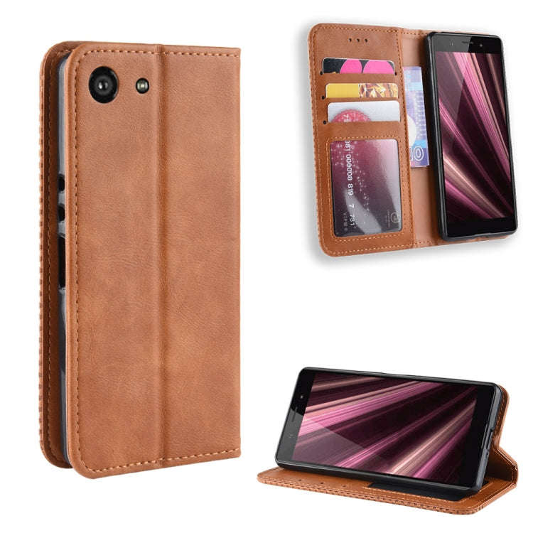 Magnetic Buckle Retro Crazy Horse Texture Horizontal Flip Leather Case for Sony Xperia ACE SO-02L...