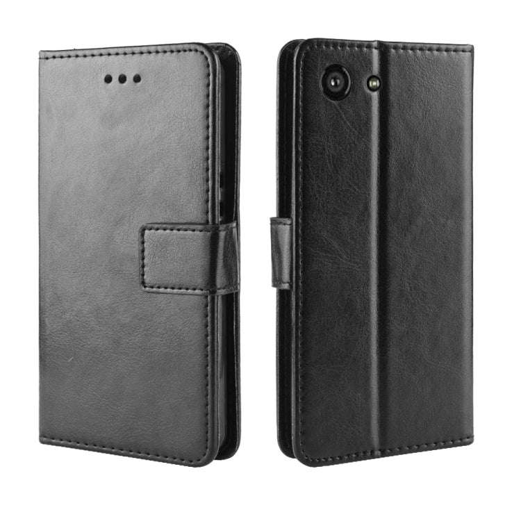 Retro Crazy Horse Texture Horizontal Flip Leather Case for Sony Xperia ACE SO-02L, with Holder & ...
