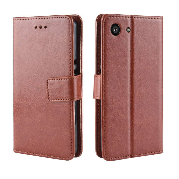 Retro Crazy Horse Texture Horizontal Flip Leather Case for Sony Xperia ACE SO-02L, with Holder & ...