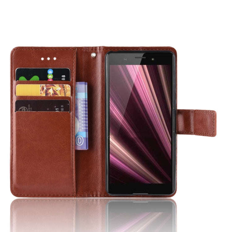 Retro Crazy Horse Texture Horizontal Flip Leather Case for Sony Xperia ACE SO-02L, with Holder & ...