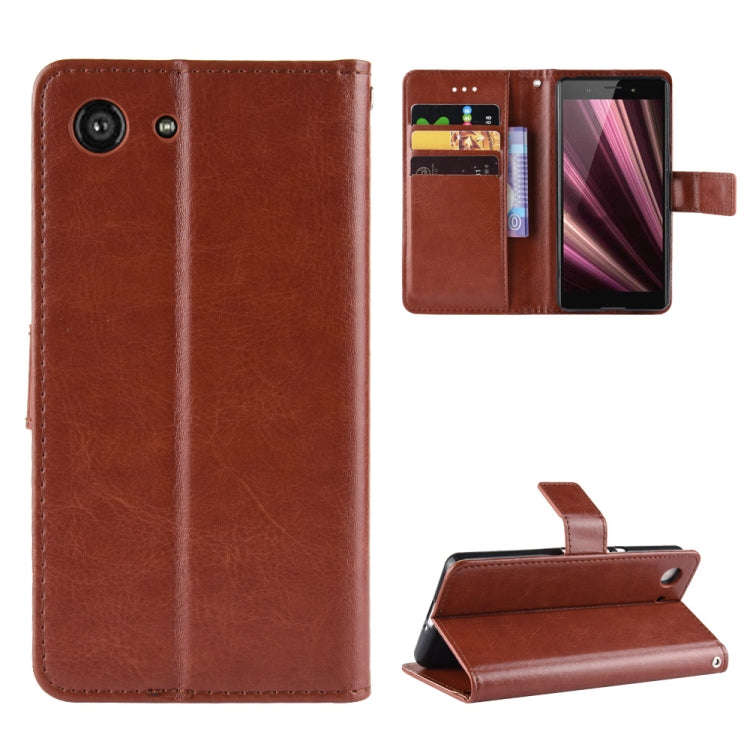 Retro Crazy Horse Texture Horizontal Flip Leather Case for Sony Xperia ACE SO-02L, with Holder & ...