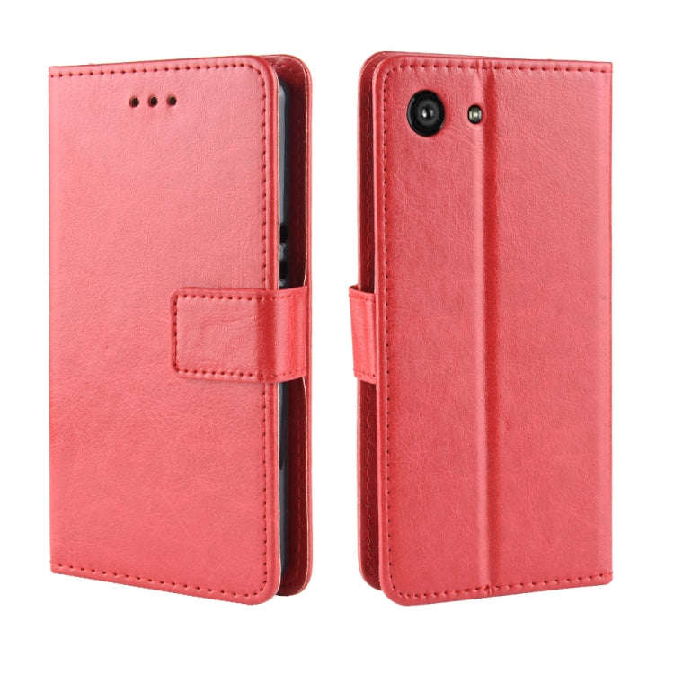 Retro Crazy Horse Texture Horizontal Flip Leather Case for Sony Xperia ACE SO-02L, with Holder & ...