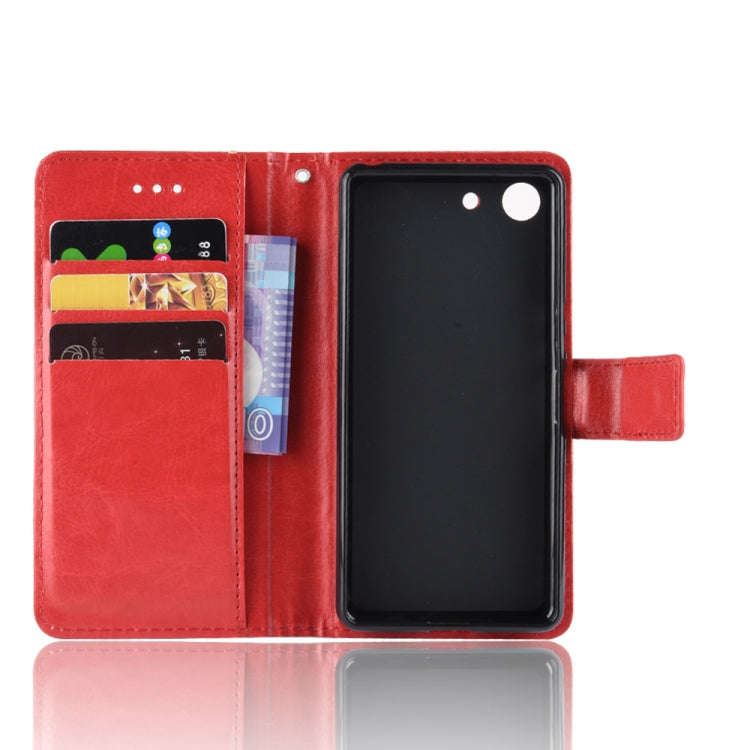Retro Crazy Horse Texture Horizontal Flip Leather Case for Sony Xperia ACE SO-02L, with Holder & ...