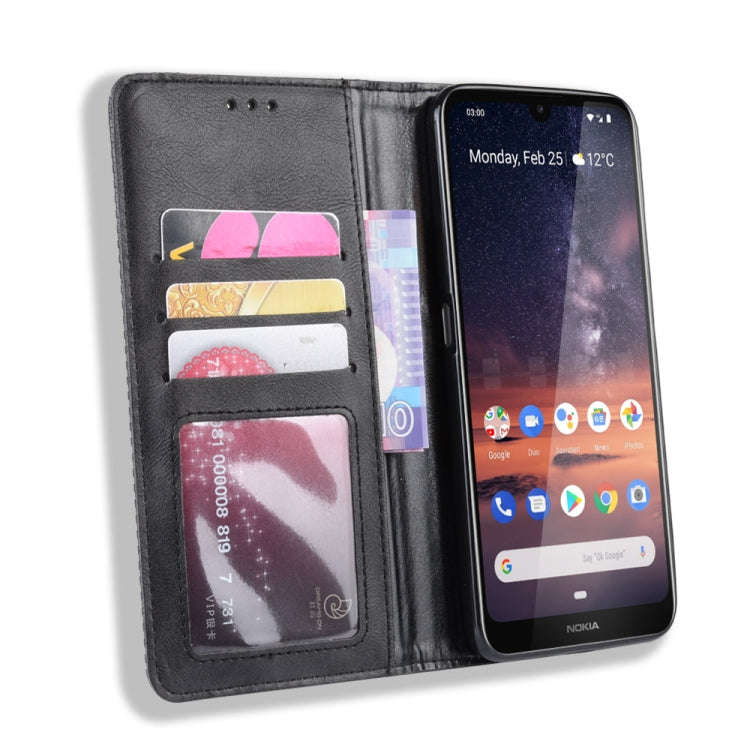 Magnetic Buckle Retro Crazy Horse Texture Horizontal Flip Leather Case for Nokia 3.2, with Holder...
