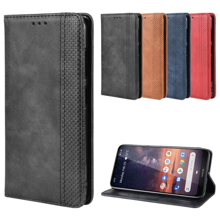 Magnetic Buckle Retro Crazy Horse Texture Horizontal Flip Leather Case for Nokia 3.2, with Holder...