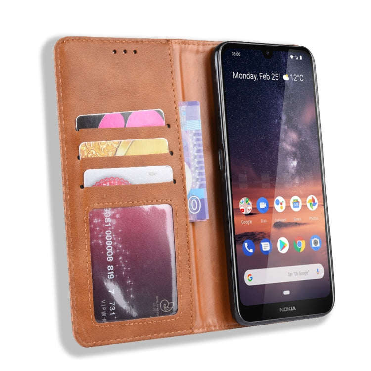Magnetic Buckle Retro Crazy Horse Texture Horizontal Flip Leather Case for Nokia 3.2, with Holder...