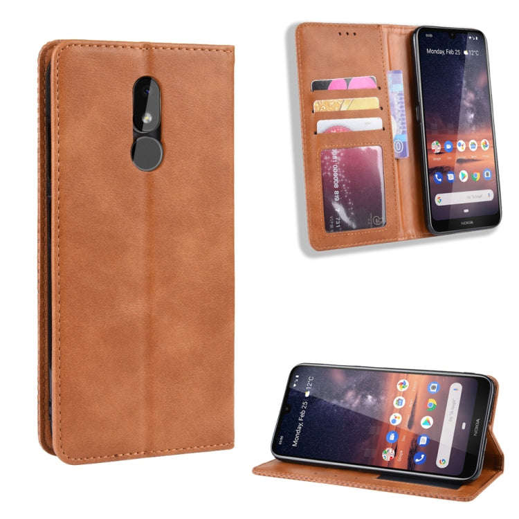 Magnetic Buckle Retro Crazy Horse Texture Horizontal Flip Leather Case for Nokia 3.2, with Holder...