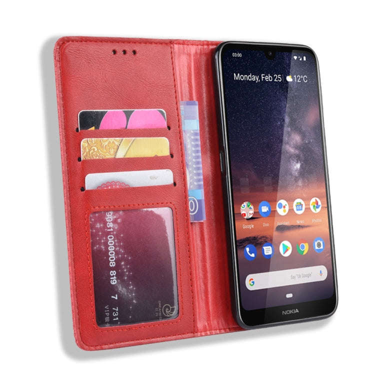 Magnetic Buckle Retro Crazy Horse Texture Horizontal Flip Leather Case for Nokia 3.2, with Holder...