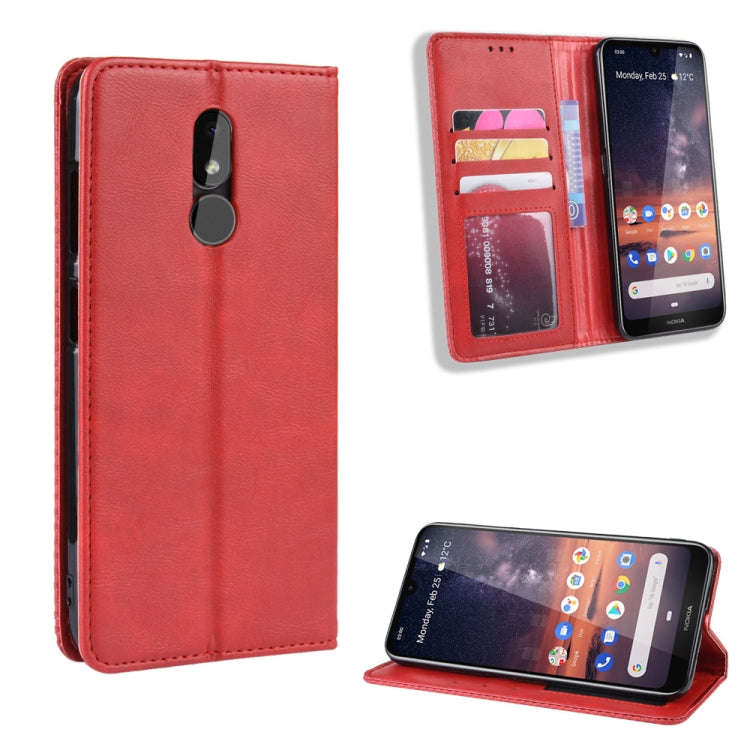 Magnetic Buckle Retro Crazy Horse Texture Horizontal Flip Leather Case for Nokia 3.2, with Holder...