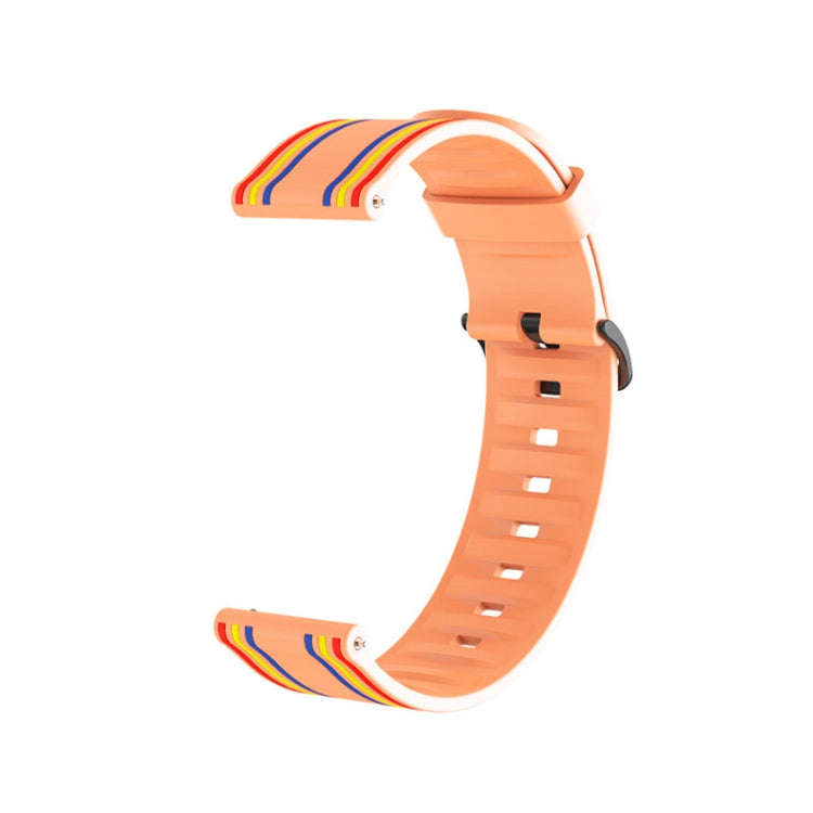 22mm For Huawei Watch GT2e / GT / GT2 46MM Striped Silicone Watch Band(Orange)