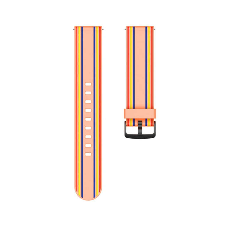 22mm For Huawei Watch GT2e / GT / GT2 46MM Striped Silicone Watch Band(Orange)