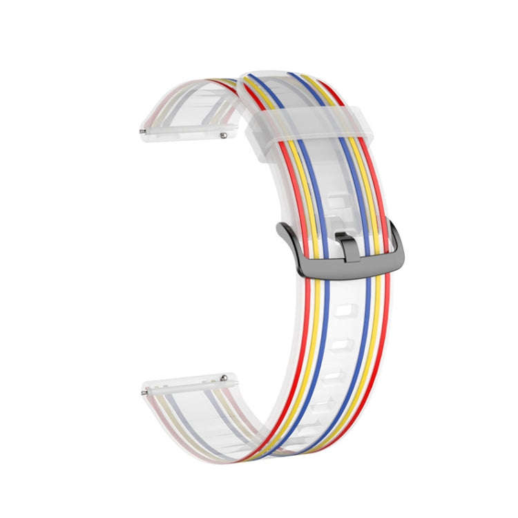 22mm For Huawei Watch GT2e / GT / GT2 46MM Striped Silicone Watch Band(White)