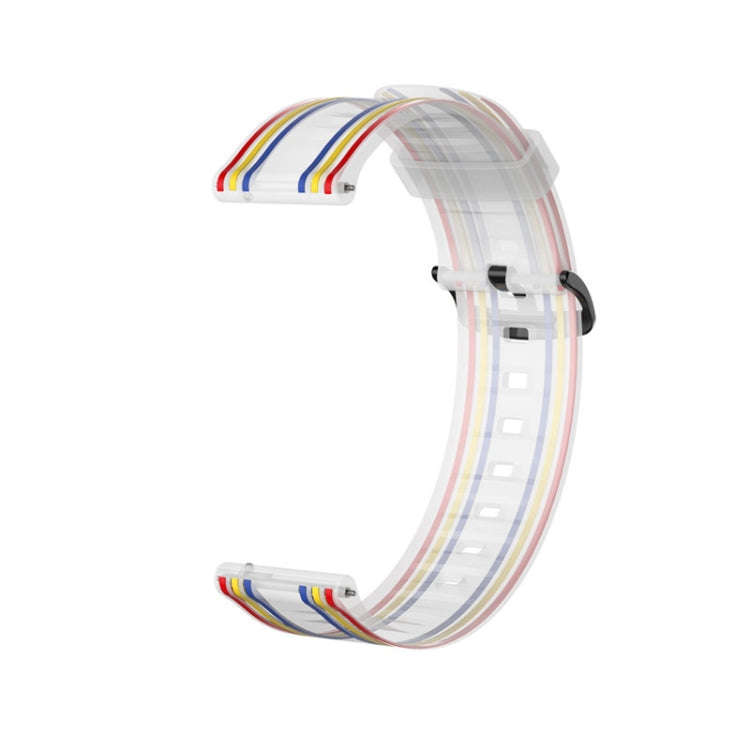 22mm For Huawei Watch GT2e / GT / GT2 46MM Striped Silicone Watch Band(White)