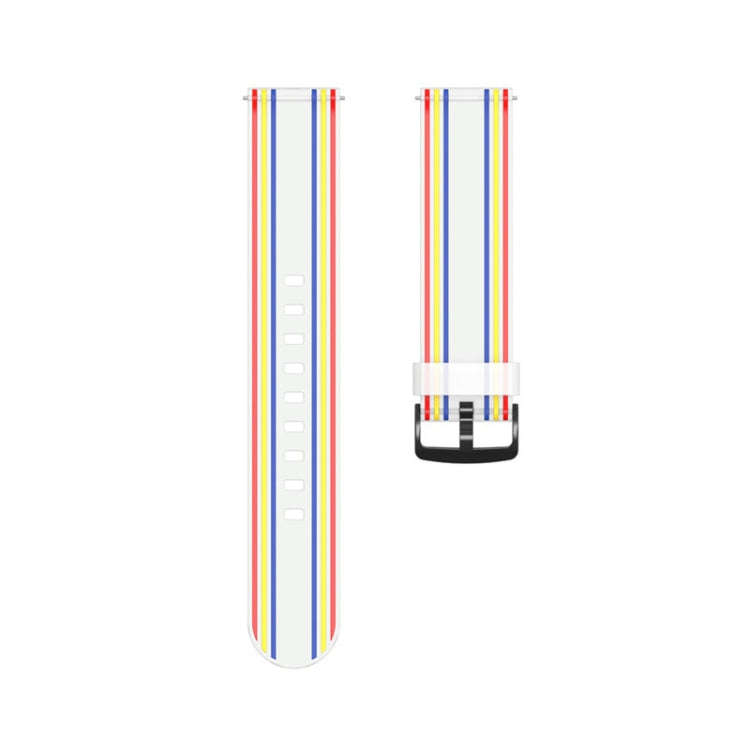22mm For Huawei Watch GT2e / GT / GT2 46MM Striped Silicone Watch Band(White)
