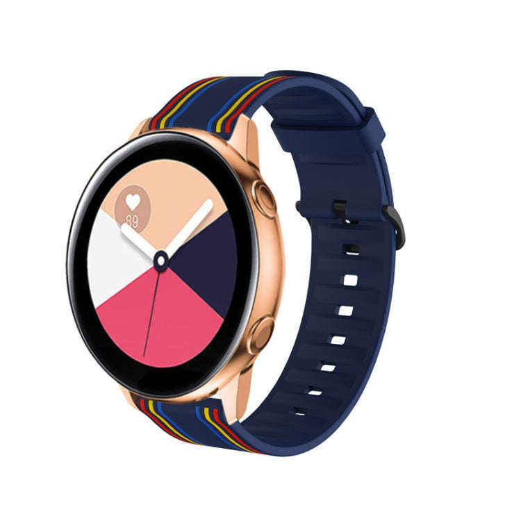 22mm For Huawei Watch GT2e / GT / GT2 46MM Striped Silicone Watch Band(Blue Color)