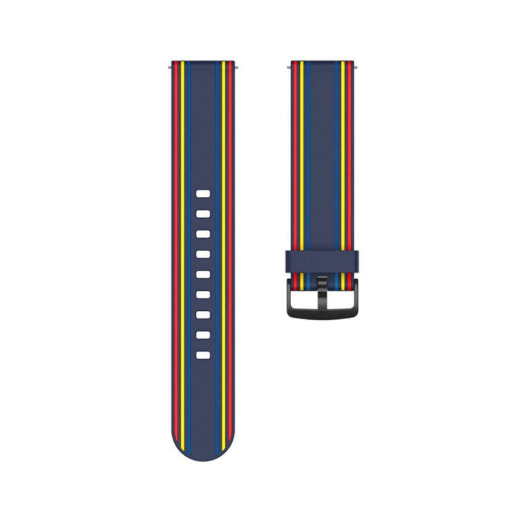 22mm For Huawei Watch GT2e / GT / GT2 46MM Striped Silicone Watch Band(Blue Color)