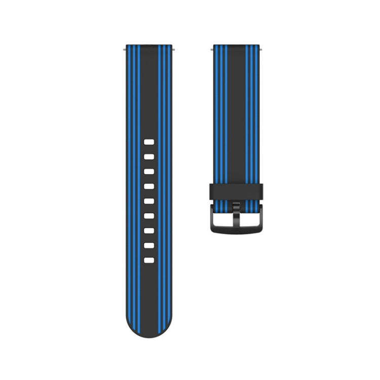 22mm For Huawei Watch GT2e / GT / GT2 46MM Striped Silicone Watch Band(Black Blue)